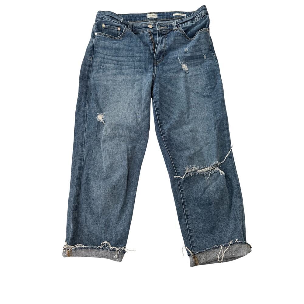 Wonderly Vintage Straight Frayed Hem Hemmed Jeans 10